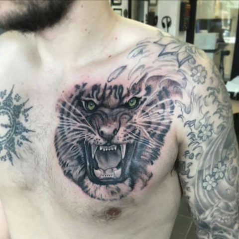 tiger tattoo, realistic tattoos animal tattoos