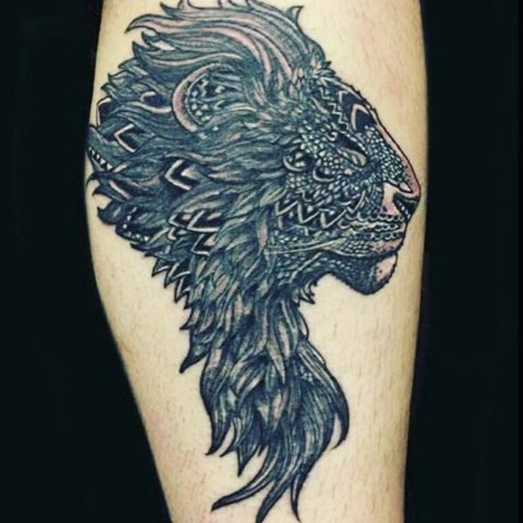 lion tattoo, complicated tattoos,