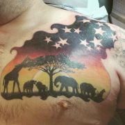 afica tattoo, big game tattoo, remind me of home tattoo, tattoos with meaning