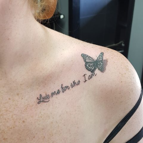 butterfly tattoo, love tattoo, shoulder tattoo, tattoos for women