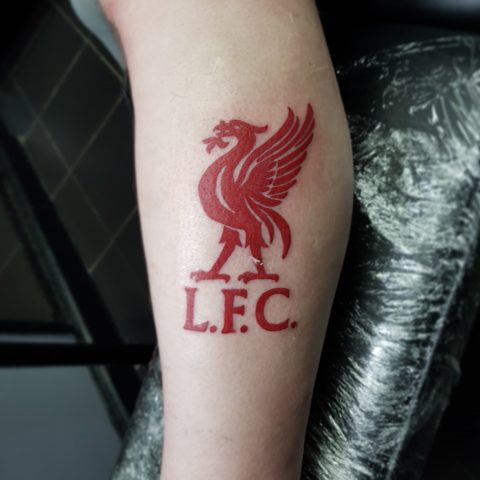 football tattoo, liverpool tattoo. l.f.c. tattoos