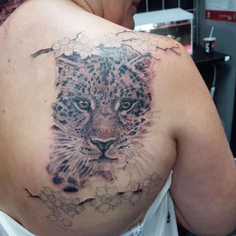 jaguar tattoos, realistic tattoos, animal tattoos.