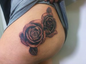 hayden horwood, rose tattoo, hip tattoo, cover up tattoo, tattoo fixers,