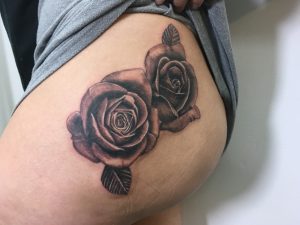 cover up tattoos, rose tattoos, hip tattoos, leg tattoos, tattoos for women,