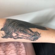 Natasha Jackson, realistic horse tattoo, portrait tattoo artist, tattoos Essex, Barkingside , black and grey portraits